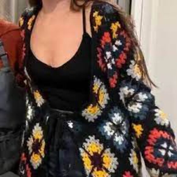 🦋NWOT! UNICORN! RARE! Granny Squares Party Cardi Duster Full Length Cardigan! - Picture 7 of 16